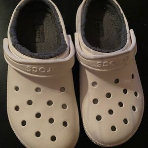 Authentic white lined CROCS